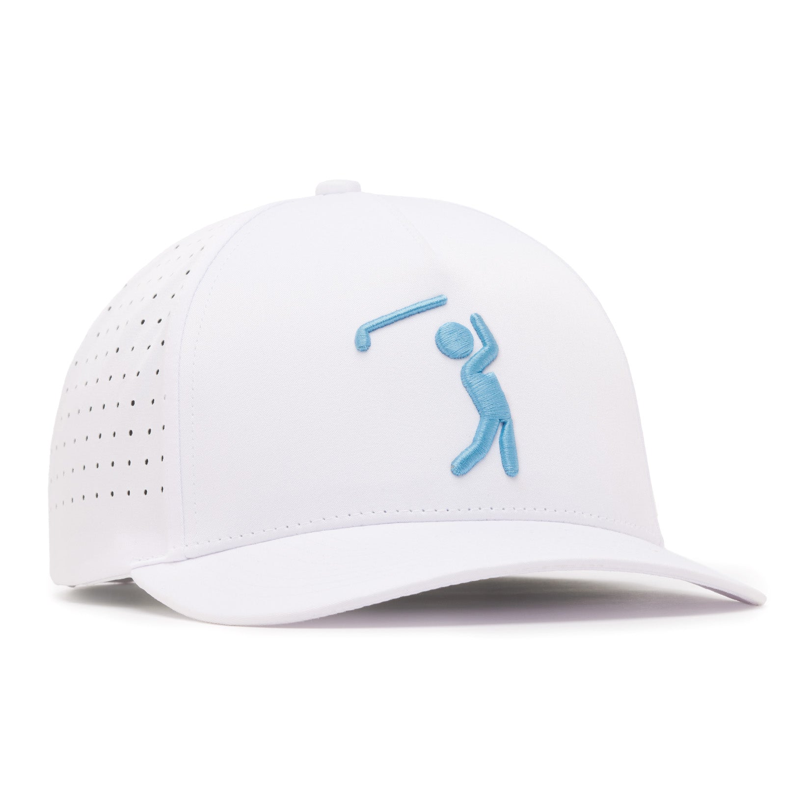 Bogeyman - White/Light Blue - Performance Golf Hat - Snapback
