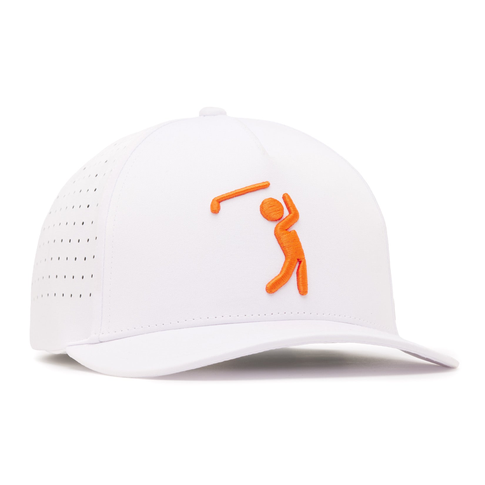 Bogeyman - White/Orange - Performance Golf Hat - Snapback