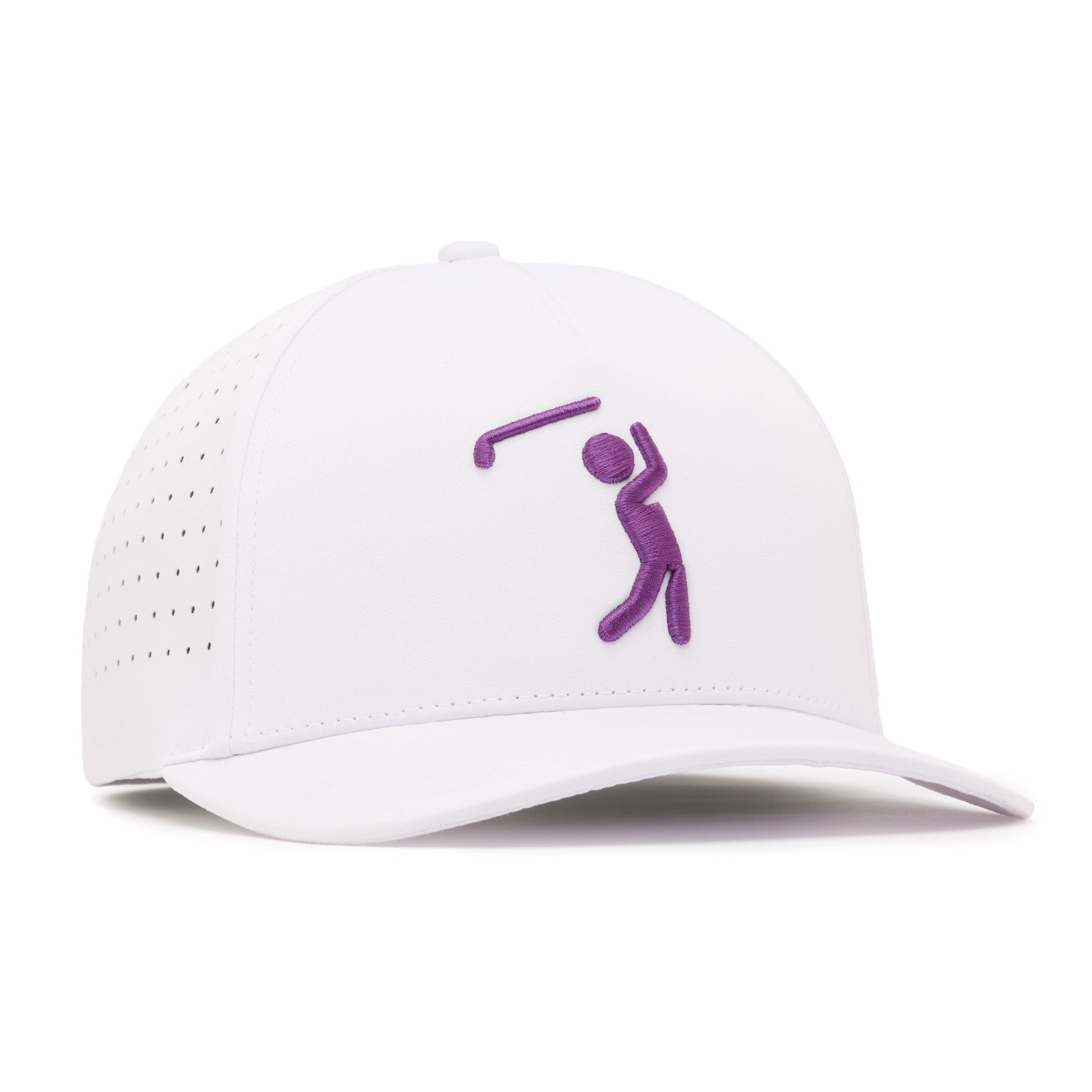 Bogeyman - White/Purple - Performance Golf Hat - Snapback