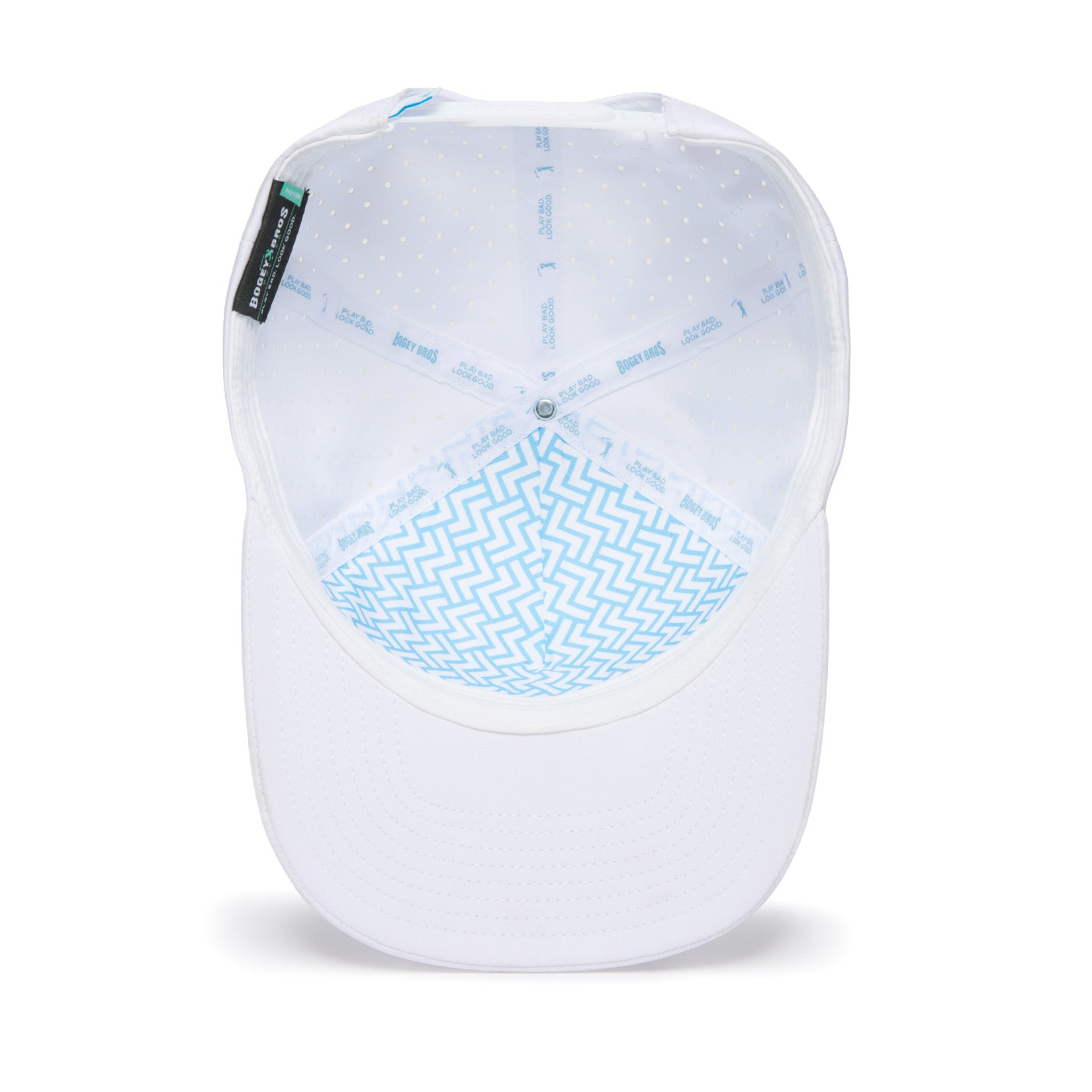 Bogeyman - White/Light Blue - Performance Golf Hat - Snapback