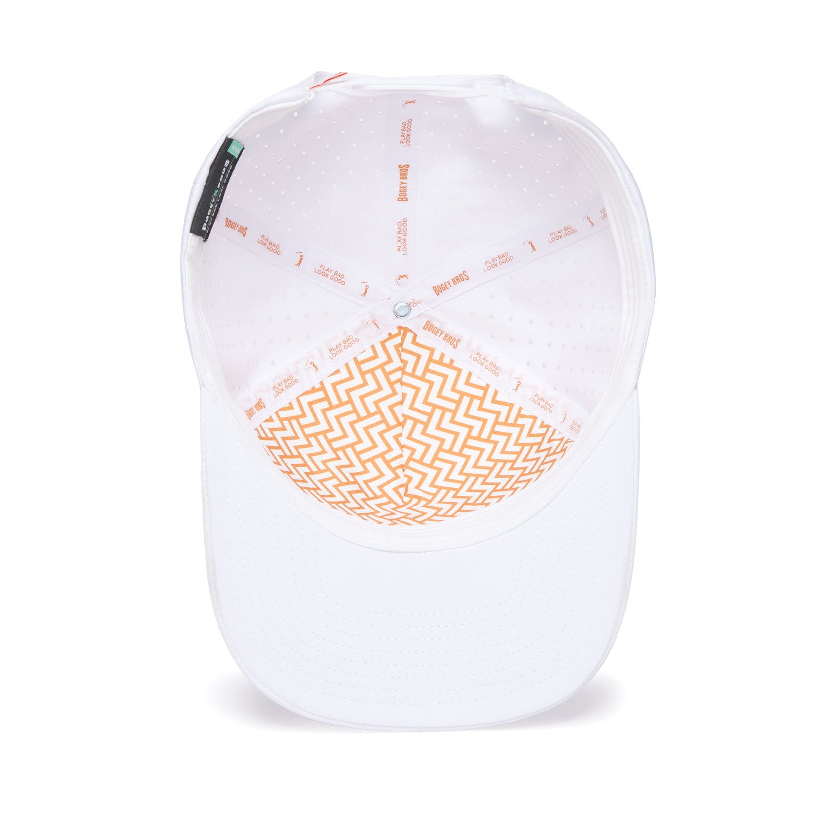 Bogeyman - White/Orange - Performance Golf Hat - Snapback