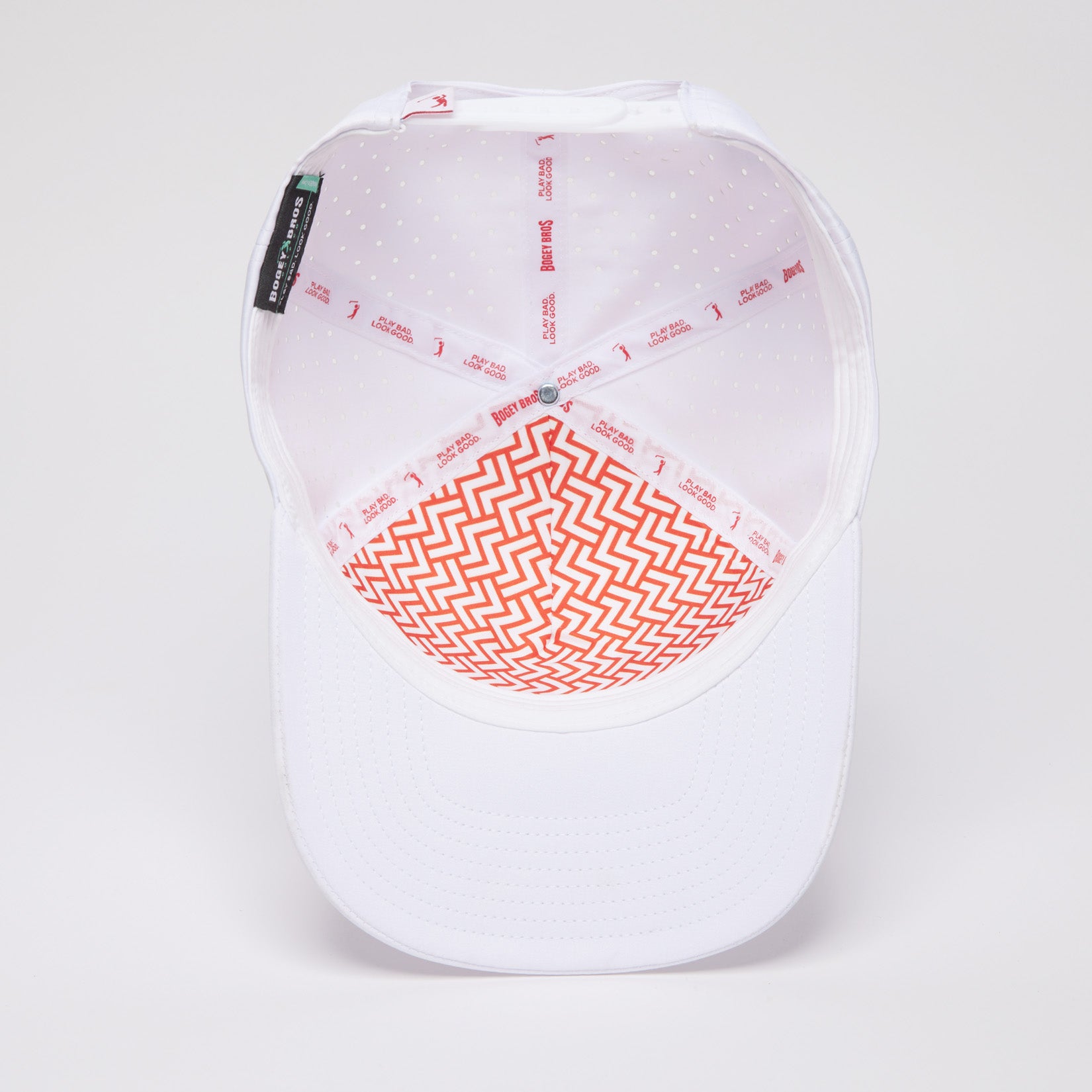 Bogeyman - White/Red - Performance Golf Hat - Snapback
