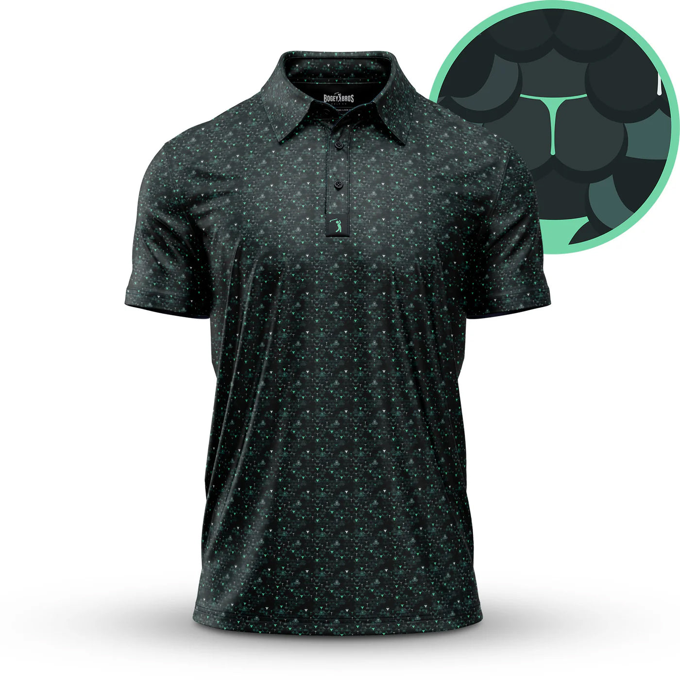 Bogey Bros Men's 4 Way Stretch Short Sleeve Golf Polo Shirt (Large, Whale Tail - Snake Skin) Bogey Bros Men's 4 Way Stretch Short Sleeve Golf Polo Shirt (Large, Whale Tail - Snake Skin)