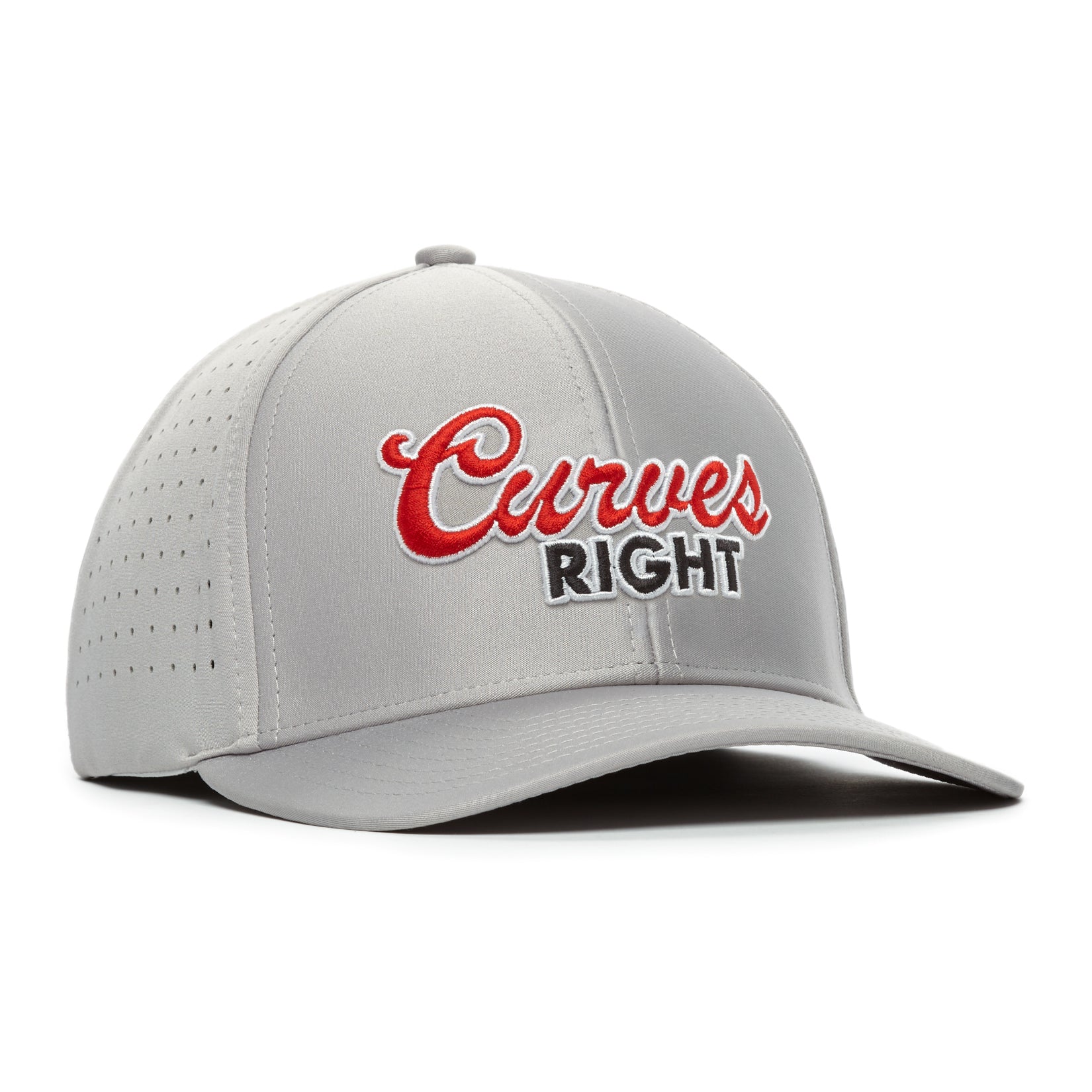 A text only image that spells out Stretch Fit Hats in large bold letters on a green background.