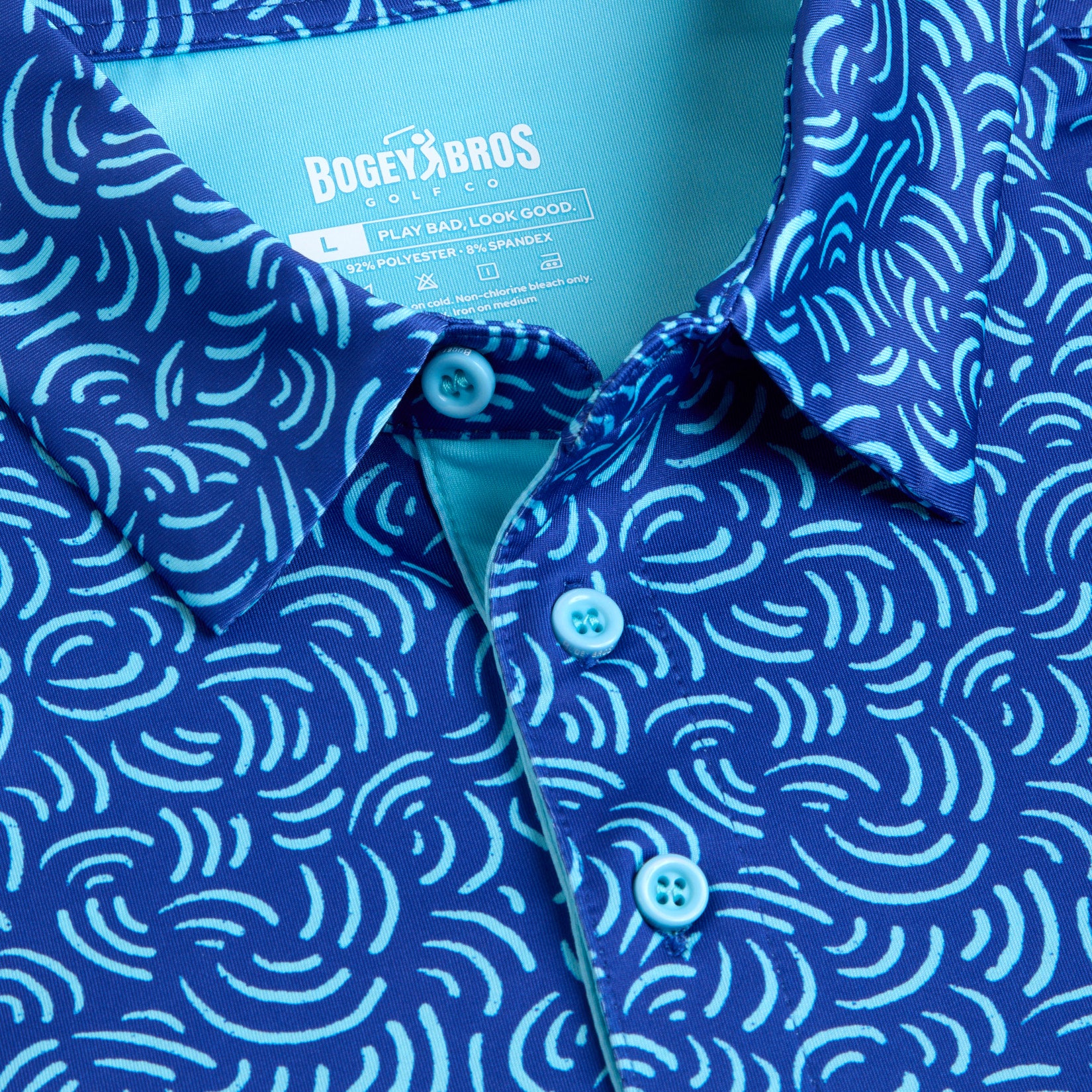 Bogey Bros Golf Co | Funny Golf Polos | Arcs - Blue