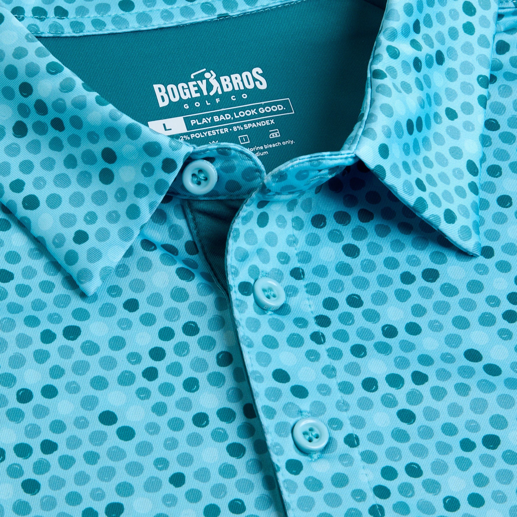Bogey Bros Golf Co | Funny Golf Polos | Dots - Teal