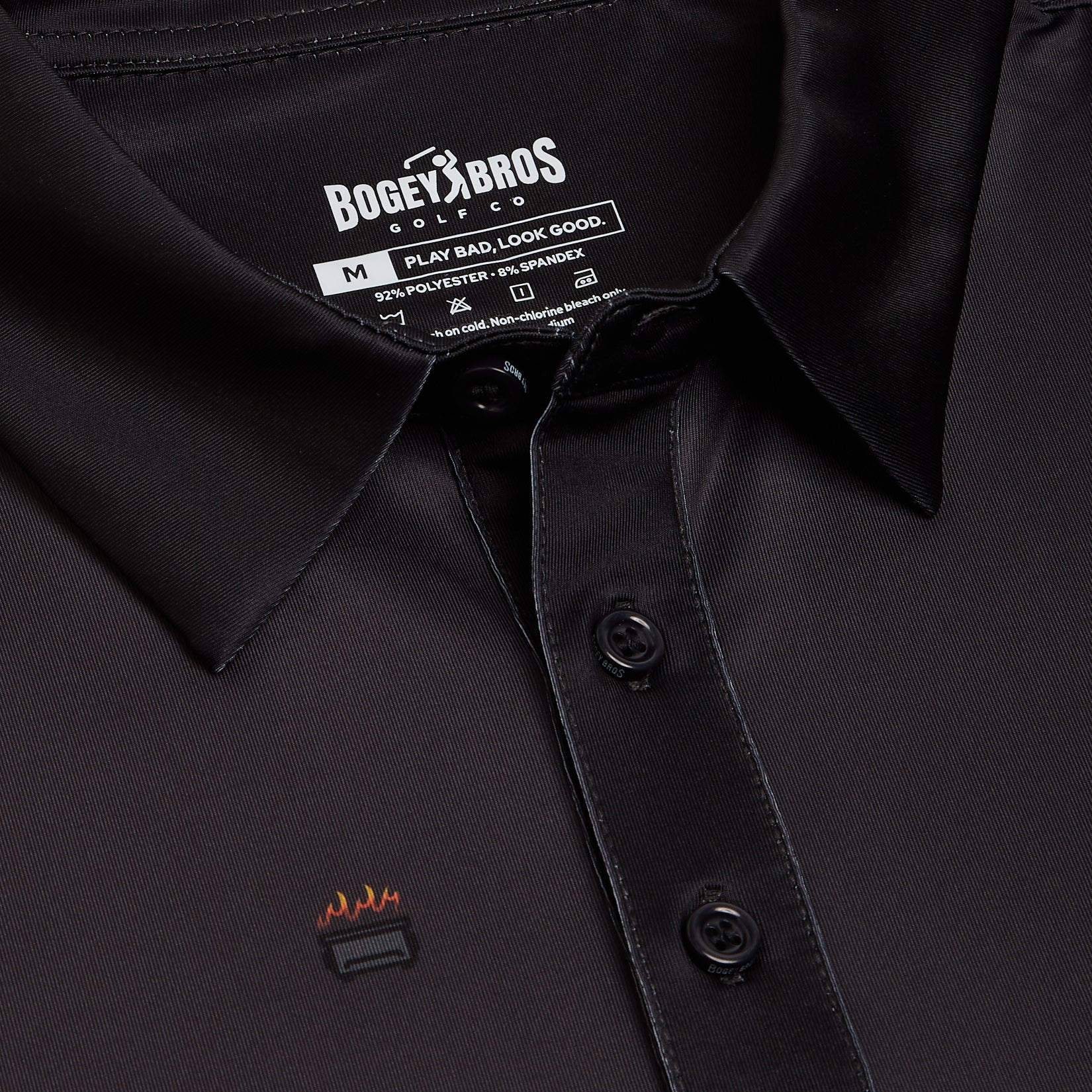 V12 GOLF VARIOUS POLO シャツ ブラック Bogey Bros Golf Co | Funny Golf Polos for Men | Scorched Polo