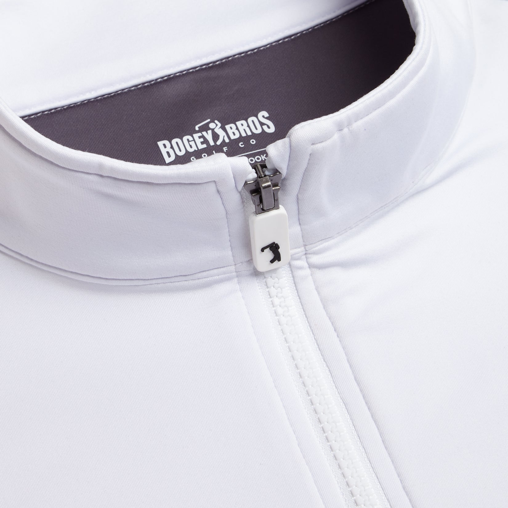 Bogey Bros Golf Co | Performance Golf Outerwear | White Q-Zip