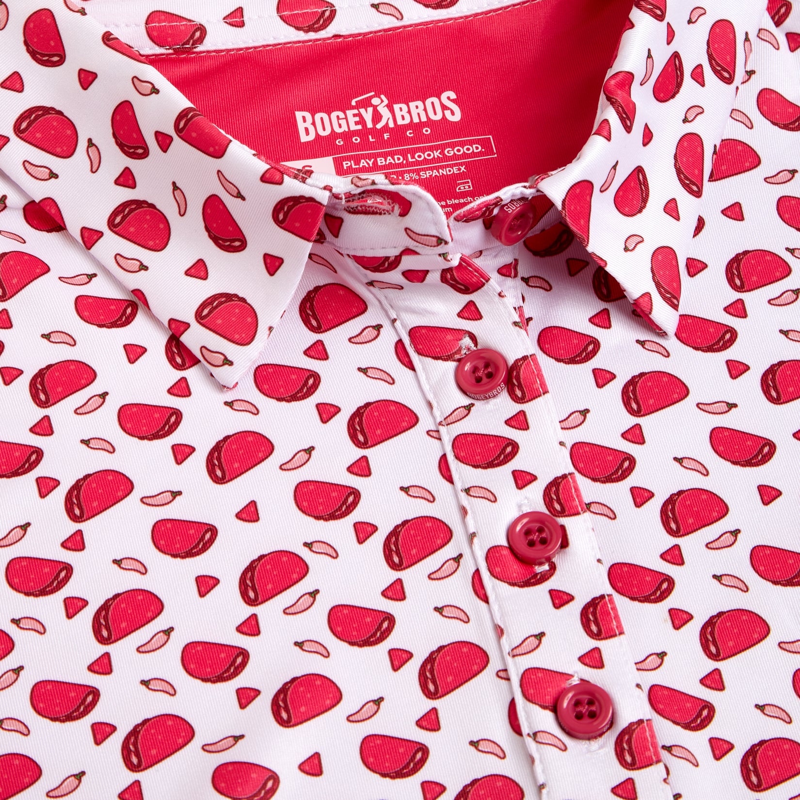 Bogey Bros Golf Co | Women's Funny Golf Gear | Pink Taco Women's Polo