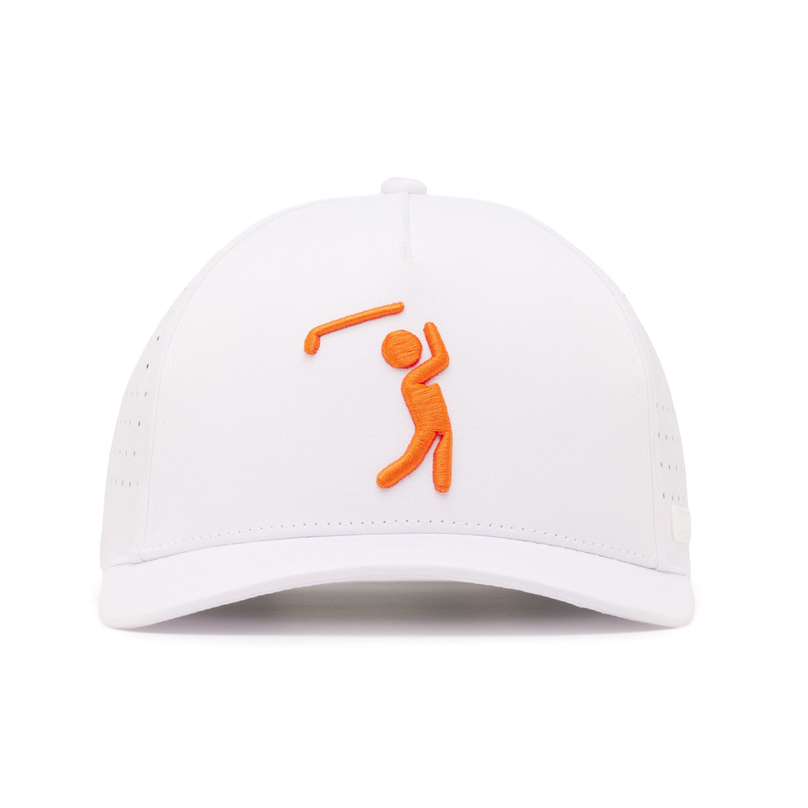 Bogeyman - White/Orange - Performance Golf Hat - Snapback