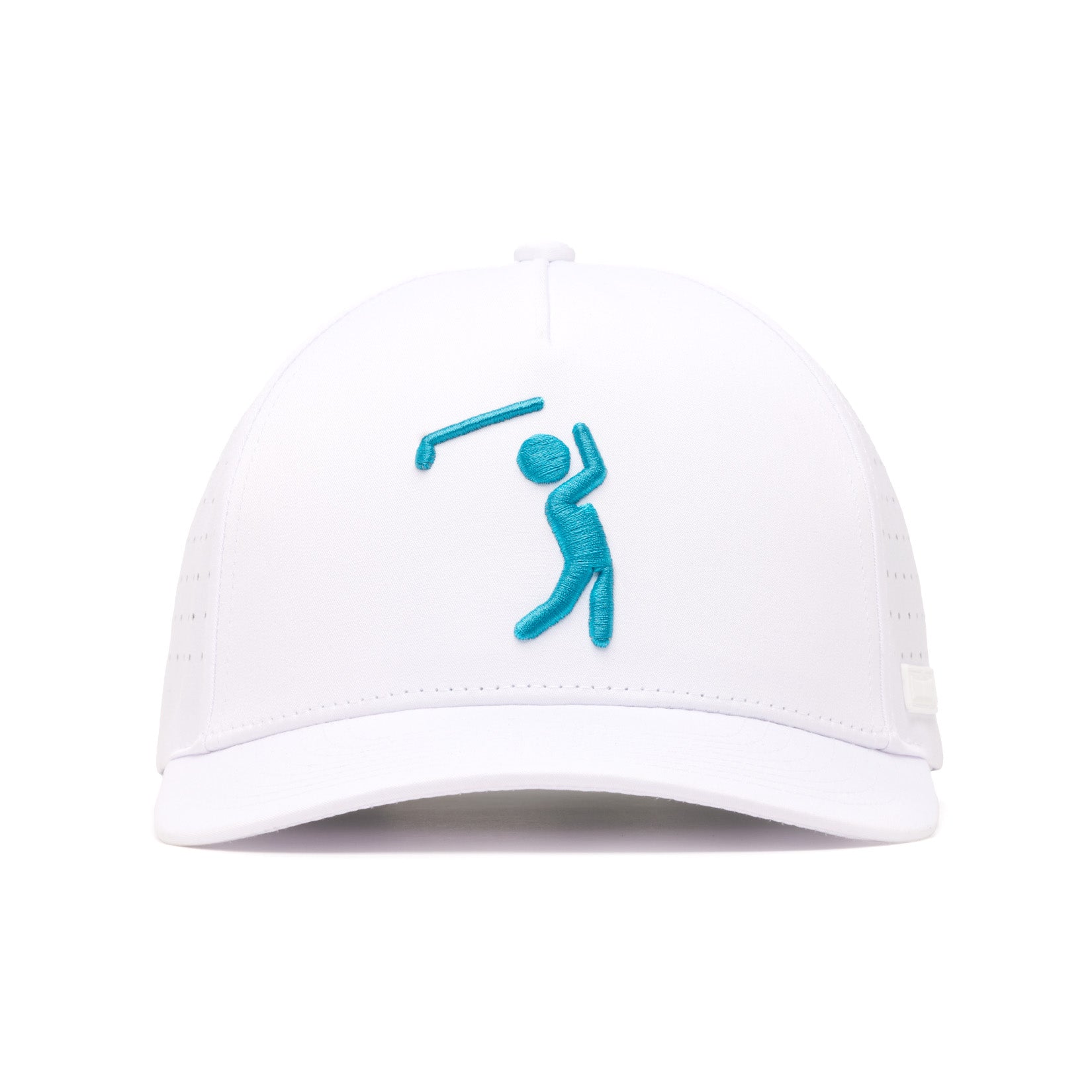 Bogeyman - White/Teal - Performance Golf Hat - Snapback