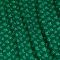 The Birdie Finger - Irish Goodbye - Polo features green fabric with a repeating pattern of stylized hand shapes giving the middle finger. It offers UPF 50 protection and a subtle sheen, combining playful style with functional sun safety.