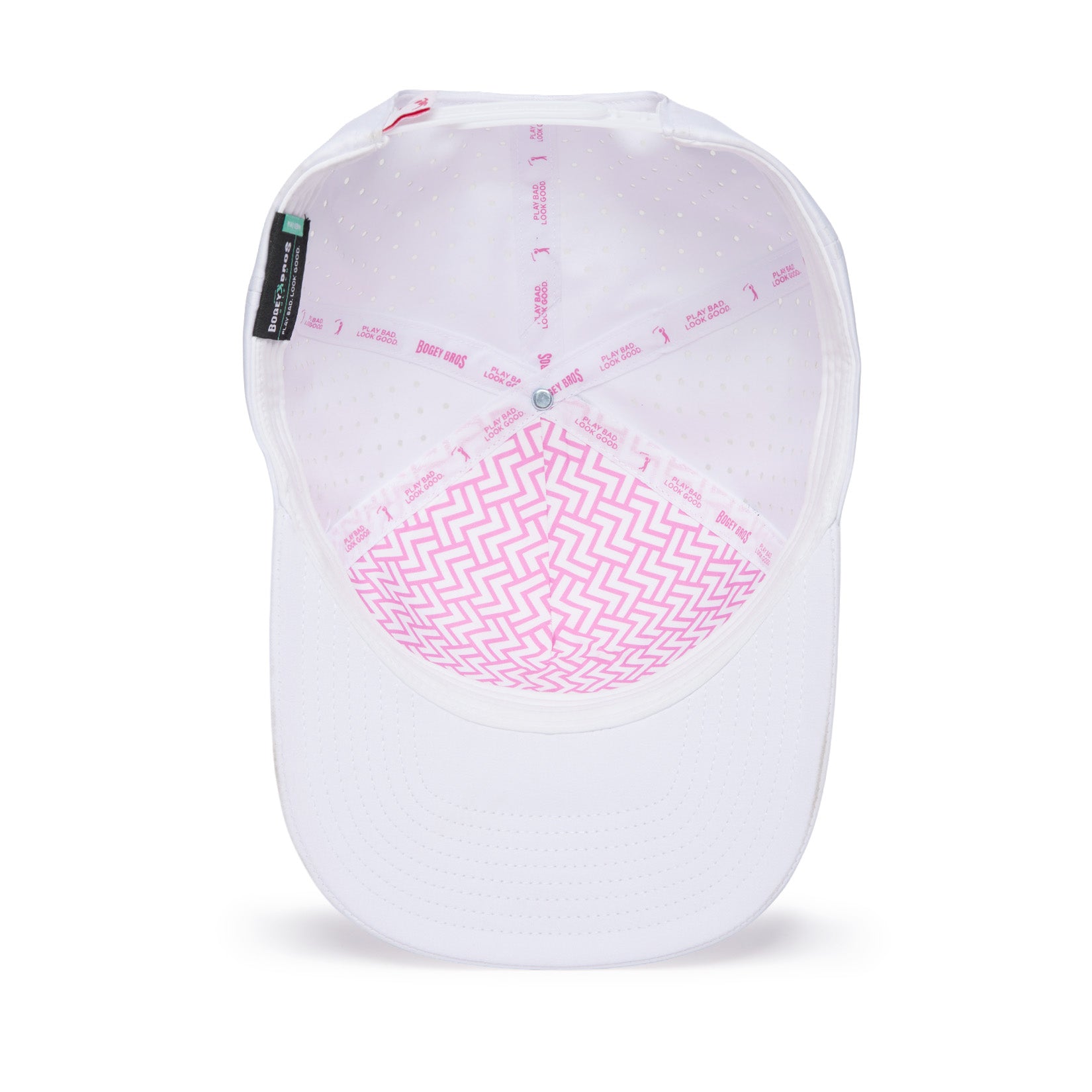 Bogeyman - White/Pink - Performance Golf Hat - Snapback