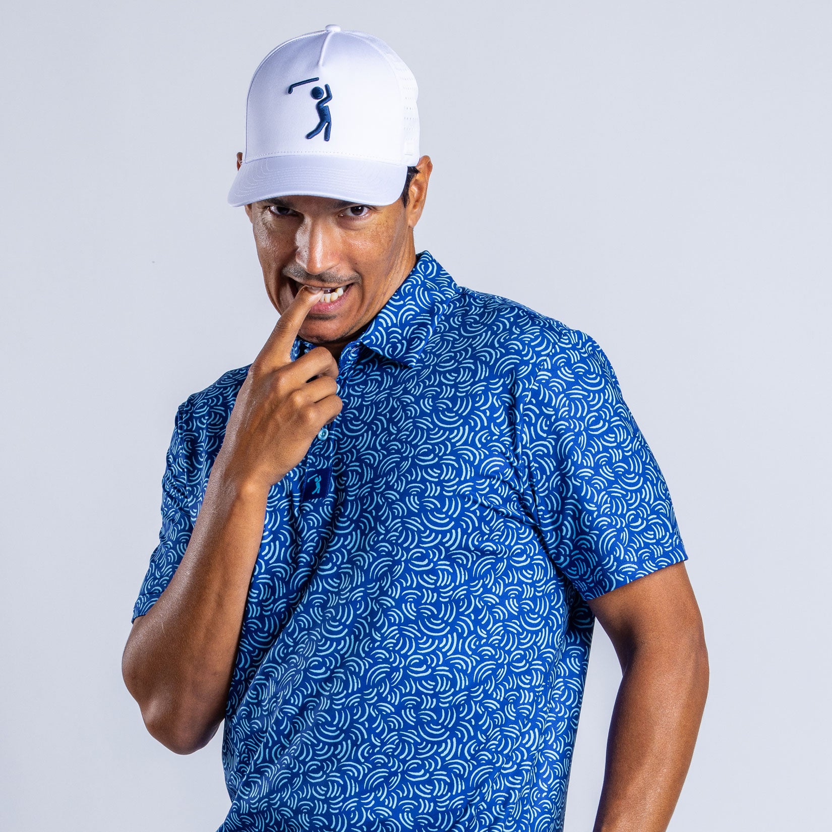 Bogey Bros Golf Co | Funny Golf Polos | Arcs - Blue