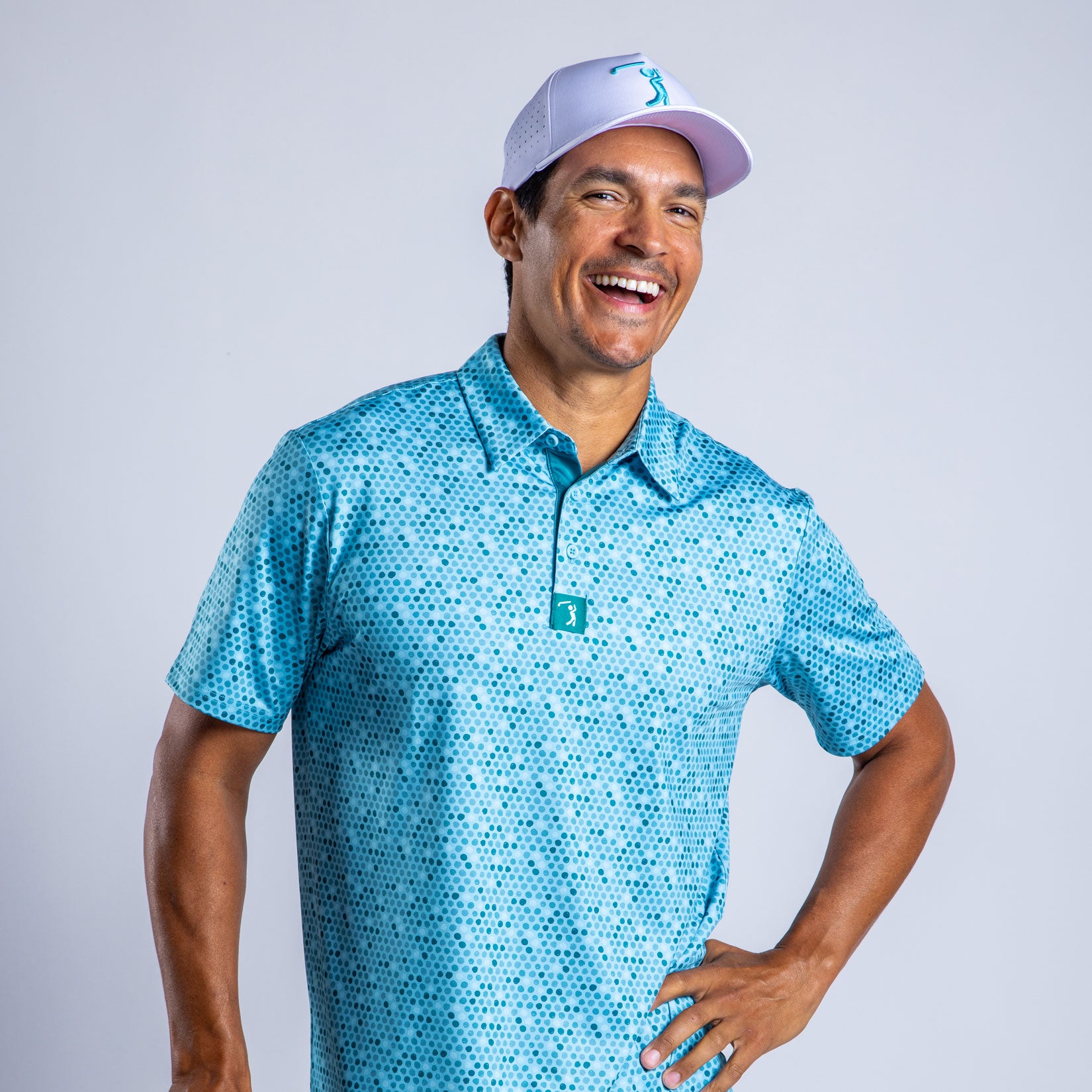 Bogey Bros Golf Co | Funny Golf Polos | Dots - Teal
