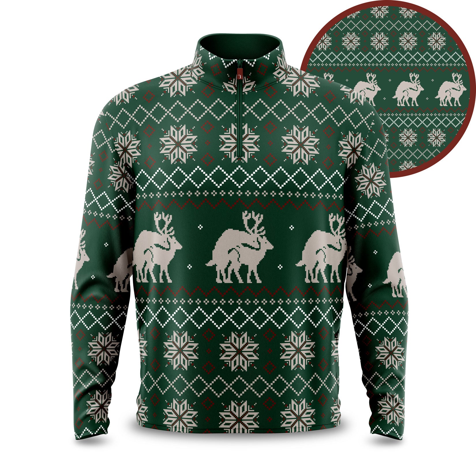 Reindeer Games - Green - Q-Zip