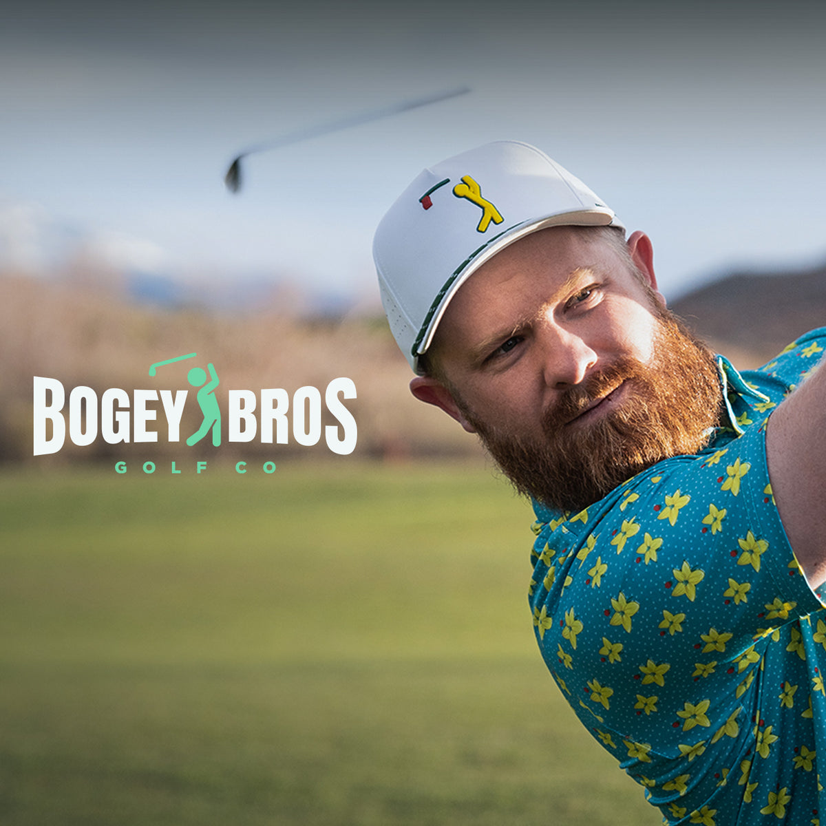 Waggle Golf | Brown Bear Hat | Tan Performance Golf Snapback